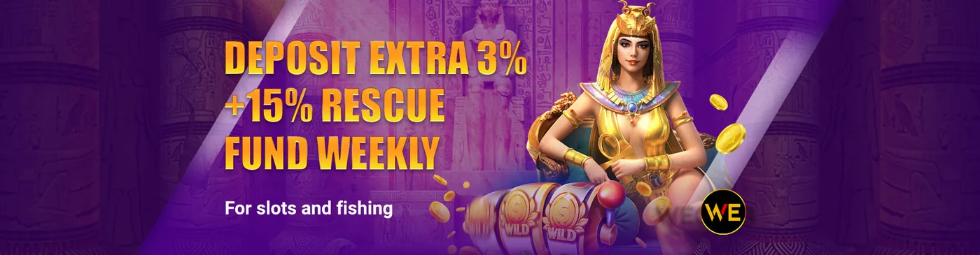 Bonus deposit: tambahan 3% serta 15% dana penyelamat mingguan, untuk slot dan tembak ikan